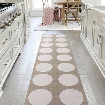 Adrian Modern Geometric Circle Dot High-Low Area Rug